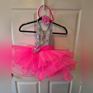 Revolution Dancewear Hot Pink Silver Dance Costume Set SC